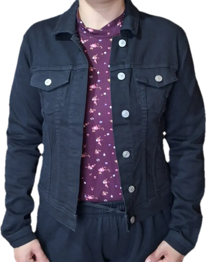 Chaqueta de mezclilla negra marca Index para mujer - 1