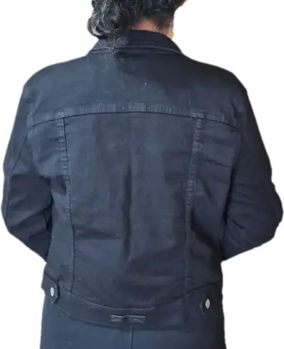 Chaqueta de mezclilla negra marca Index para mujer - miniatura 2