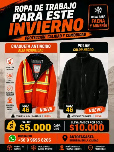 Chaqueta Anticácido Alta Visibilidad Talla 46 - miniatura 1