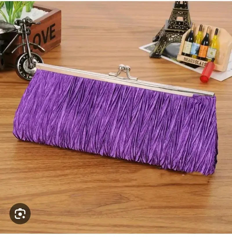 Elegante cartera de mano azul metálico - 2