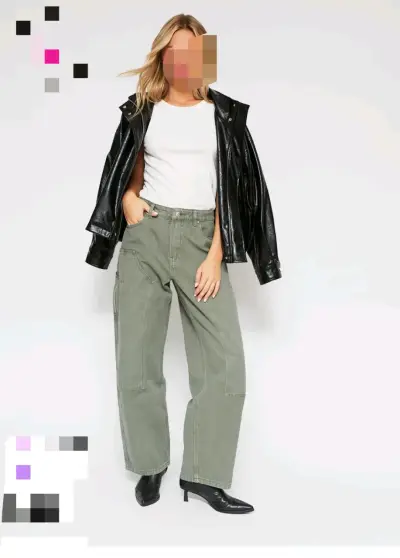 Pantalones cargo verdes para mujer - miniatura 1