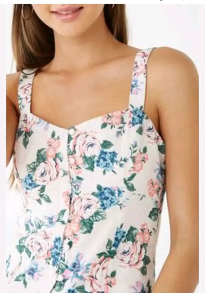 Vestido corto floral con tirantes - 2