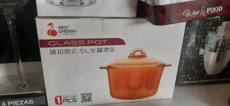 Olla de vidrio Red Cherry 2.5L