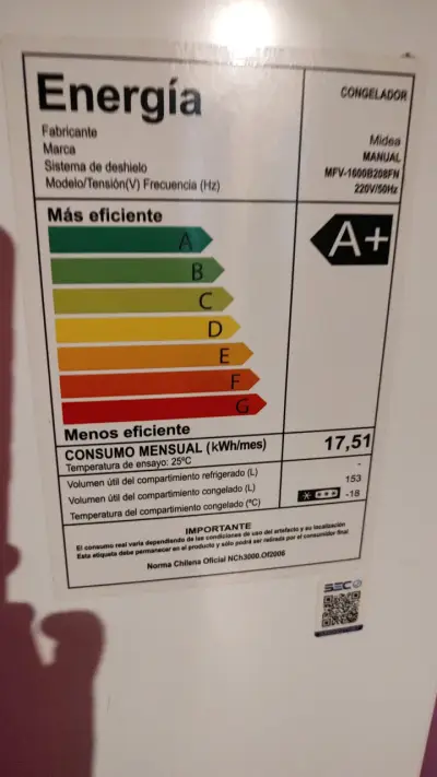 Congelador vertical Midea eficiente A+ - miniatura 4