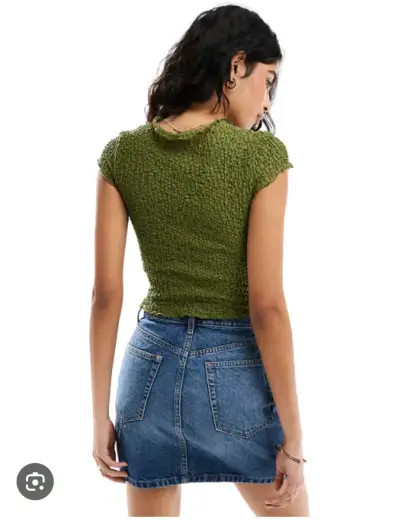 Polera verde texturizada para mujer - miniatura 2