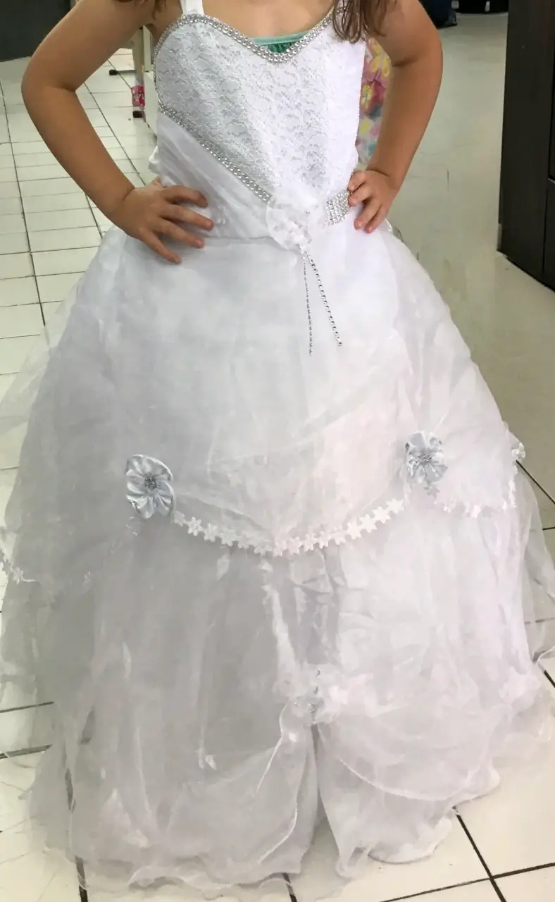 Vestido de fiesta niña Blanco - 3