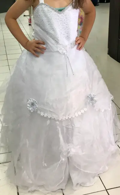 Vestido de fiesta niña  Blanco - miniatura 3