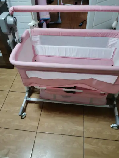 Cuna colecho rosa para bebé LuBabycas - miniatura 6