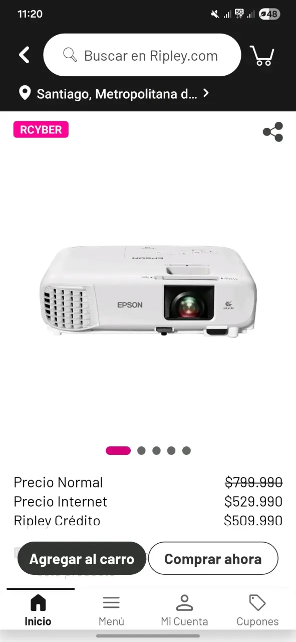 Proyector Epson entrada HDMI y 1001 horas de us - 2