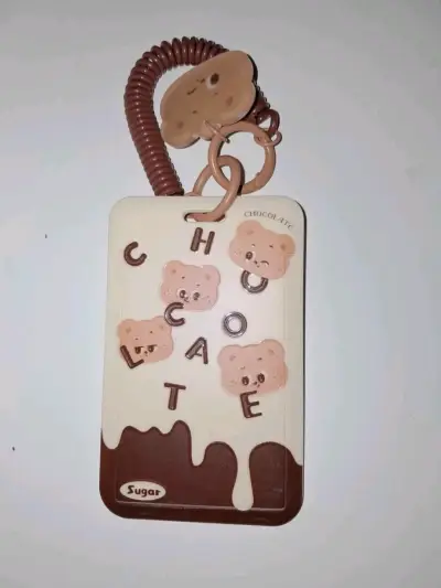 Portadocumentos de oso chocolate con llavero - miniatura 1