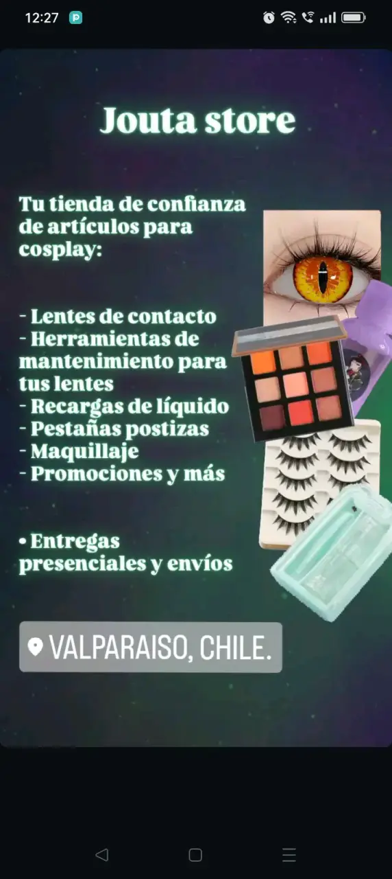 Lentes de contacto y artículos para cosplay