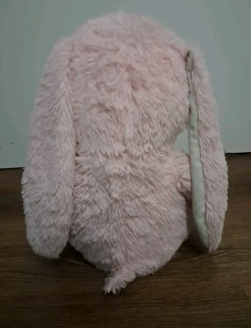 Peluche conejo rosa con zanahoria bordada - 2