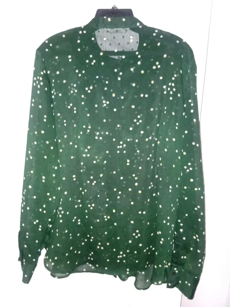 Blusa HM TL verde con volantes y lunares H&M - 5