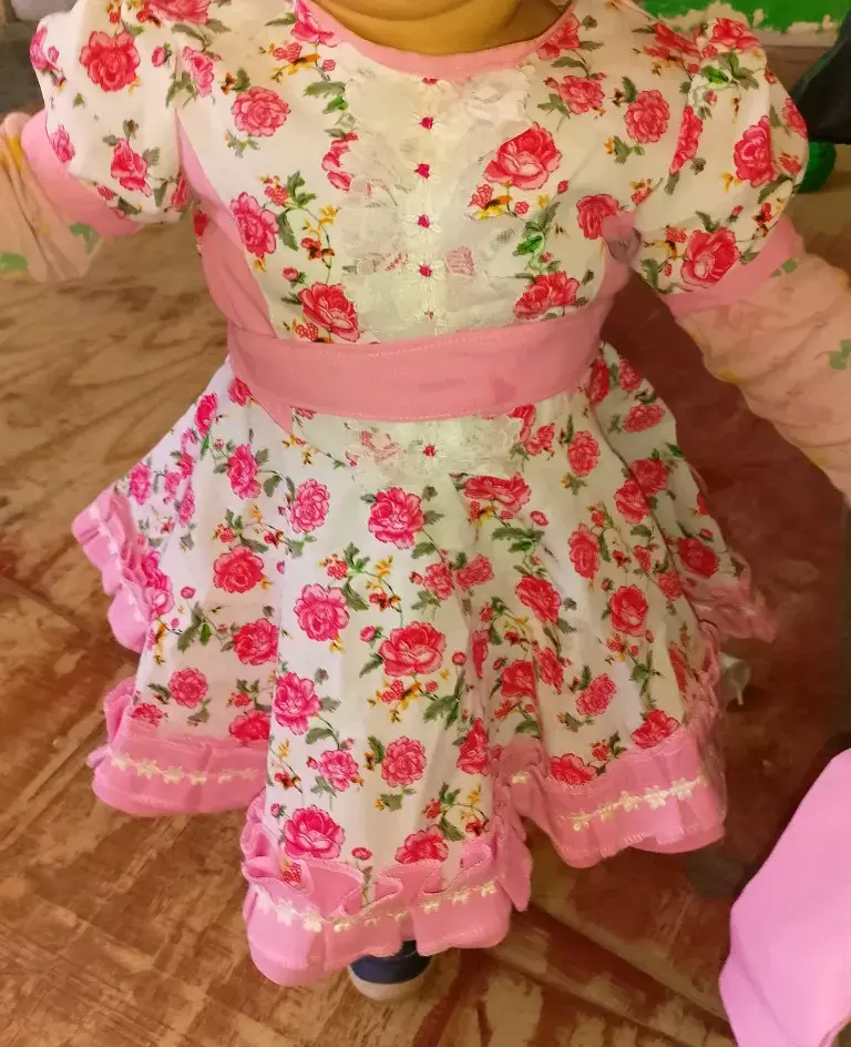 Vestido infantil floral rosa con chaqueta - 2