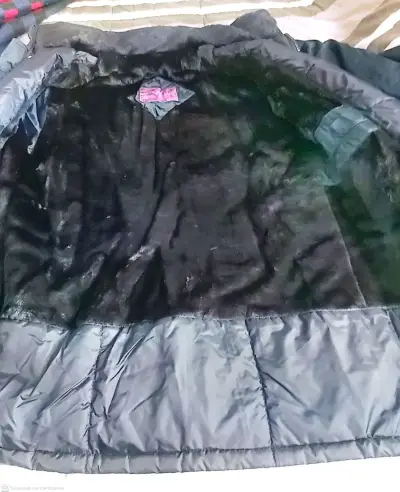 Parka azul con forro interior cálido - miniatura 3