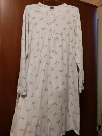 Camisón largo de algodón con estampado floral - miniatura 1