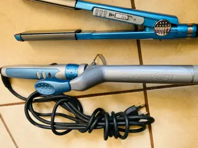 Set de plancha y rizador de cabello Babyliss Pro azul - miniatura 2