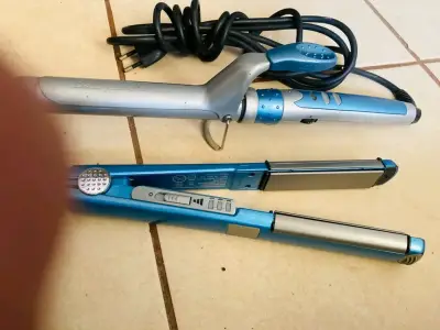 Set de plancha y rizador de cabello Babyliss Pro azul - miniatura 4