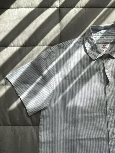 Camisa de lino a rayas gris Panama Jack - miniatura 1