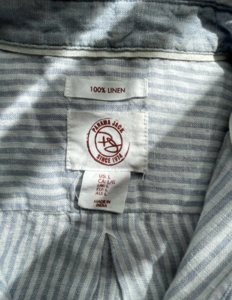 Camisa de lino a rayas gris Panama Jack - 2