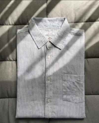 Camisa de lino a rayas gris Panama Jack - miniatura 3