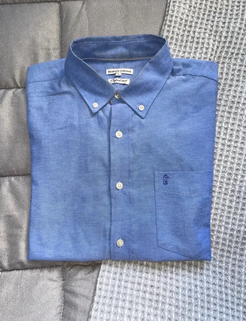 Camisa Oxford Azul Kenneth Stevens Talla L - 1