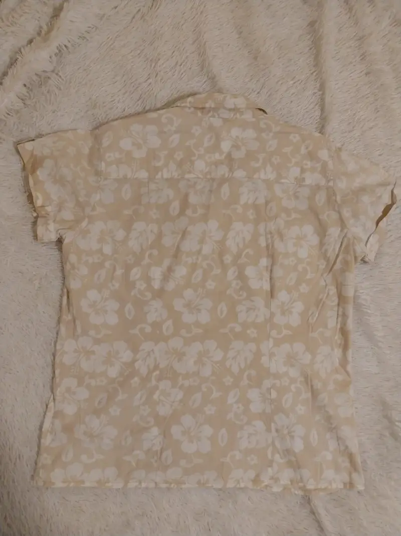 Blusa floral beige de algodón - 2