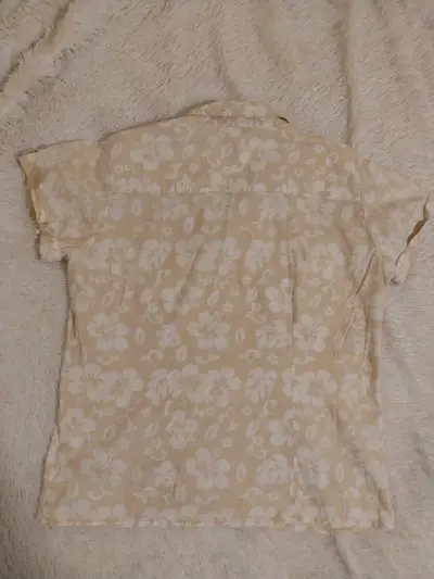 Blusa floral beige de algodón - miniatura 2
