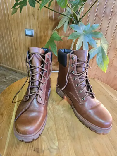 Botas de cuero marrón para mujer - miniatura 1