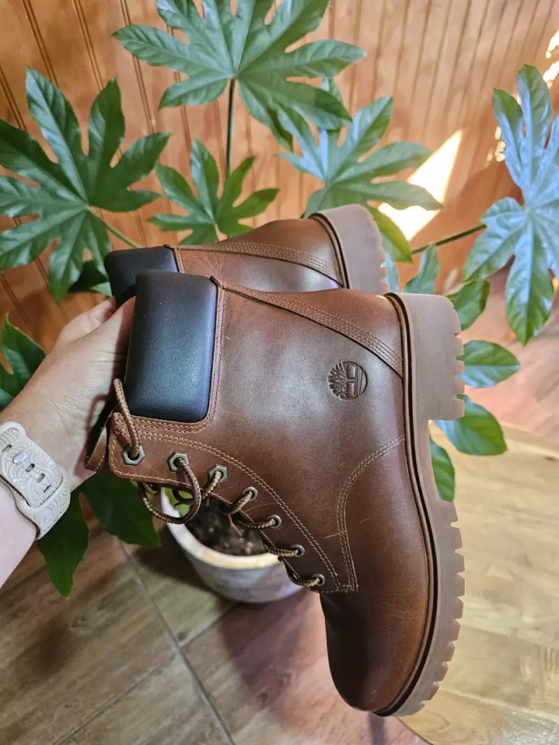 Botas de cuero marrón para mujer - 2