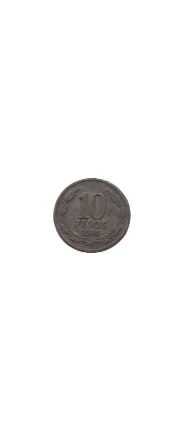 Moneda antigua de 10 pesos chilenos 1982 - miniatura 2