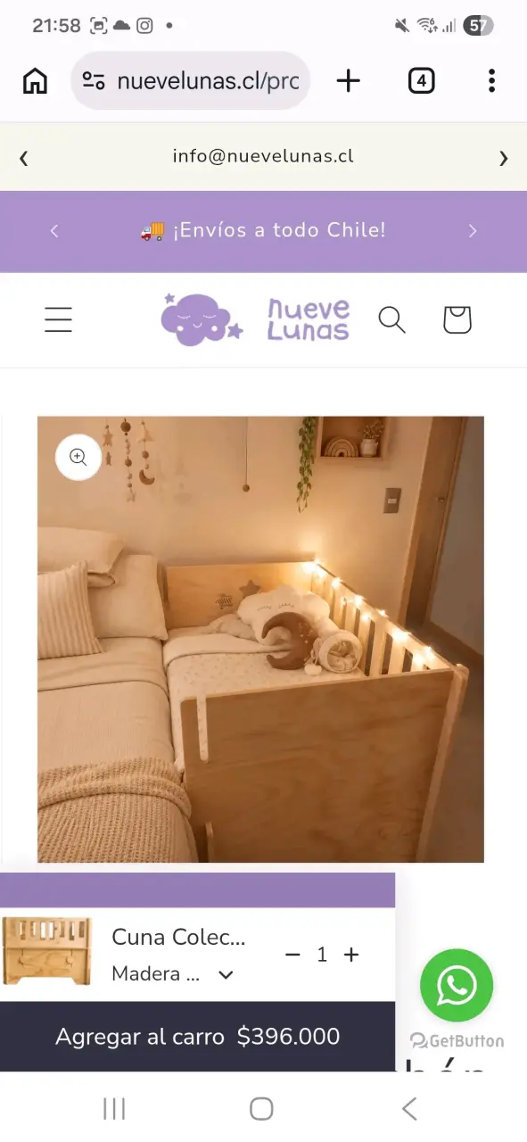 Cuna de madera para bebé con diseño moderno - 5