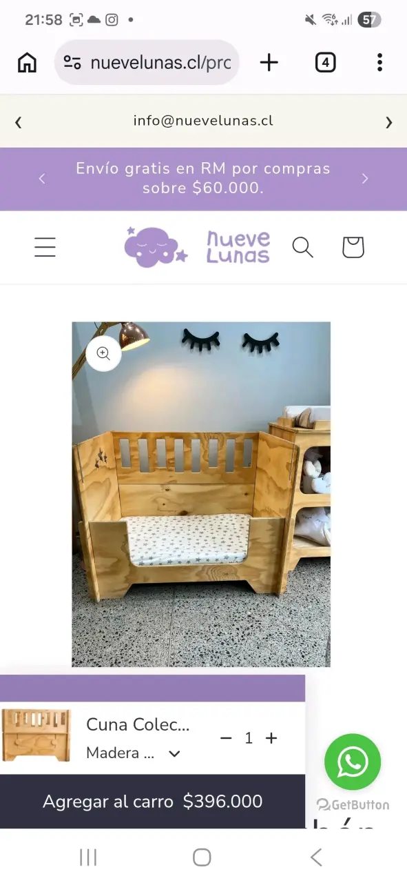 Cuna de madera para bebé con diseño moderno - 6