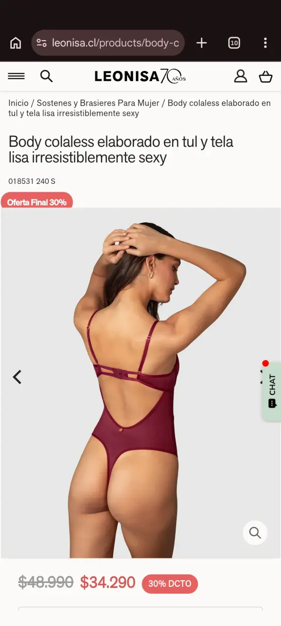Body colaless en tul y tela lisa rojo - 2