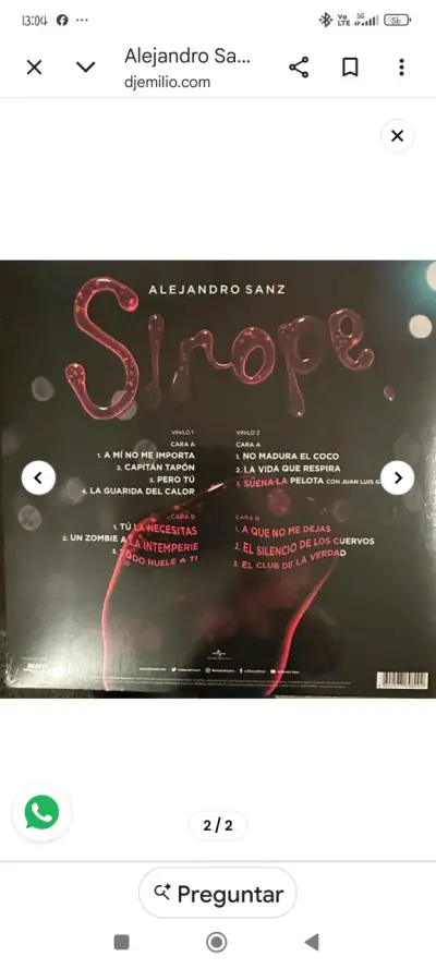 Vinilo Alejandro Sanz Sirope Edición Limitada - miniatura 1