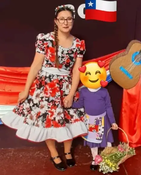 Vestido huasa/cueca talla s/m - 1