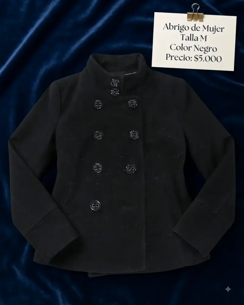 Abrigo de mujer negro talla M