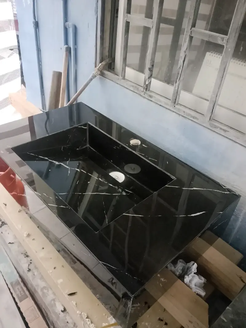 Lavamanos realizado en porcelanato elegante - 2