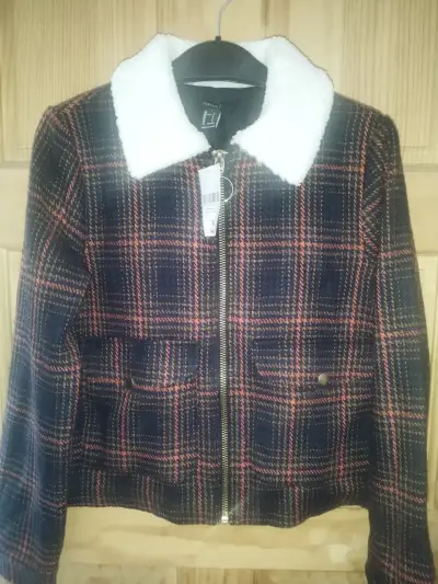 Chaqueta de lana a cuadros - miniatura 1