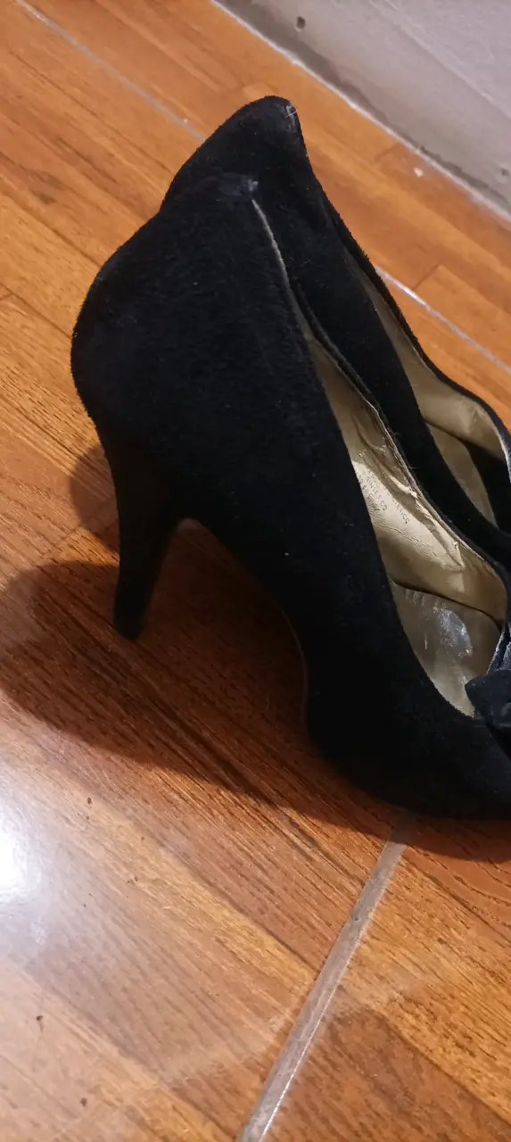 Zapatos de tacón negro con lazo elegante talla 39 - 2