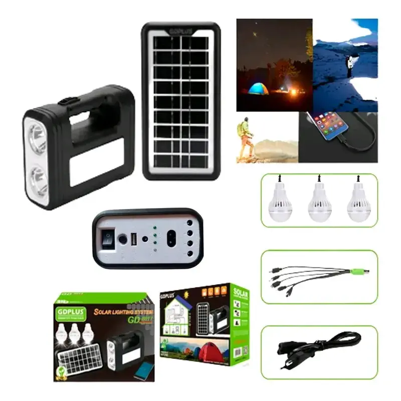 Kit de Iluminación Solar Portátil con Cargador USB - 2