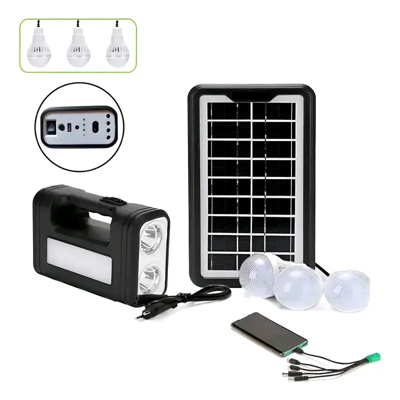 Kit de Iluminación Solar Portátil con Cargador USB - 3
