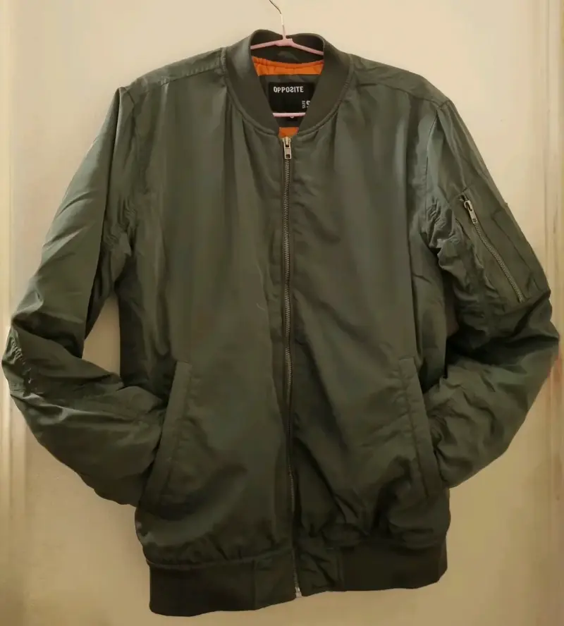 Chaqueta Bomber Verde Militar Opposite Talla S - 1