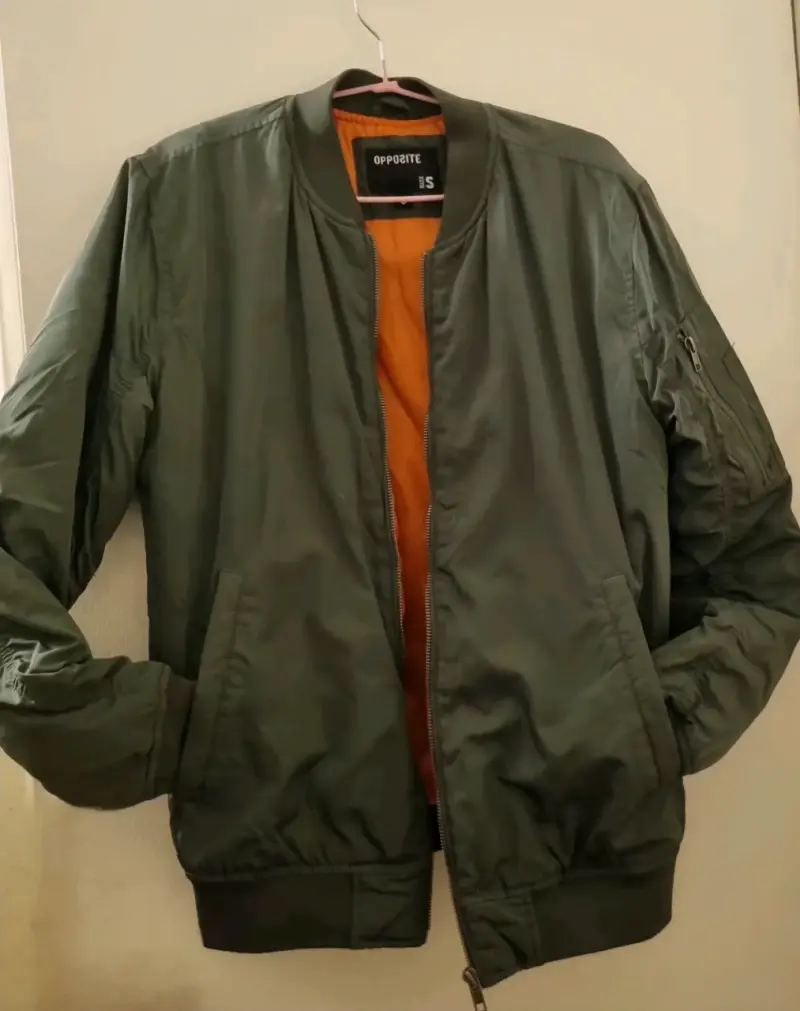 Chaqueta Bomber Verde Militar Opposite Talla S - 3