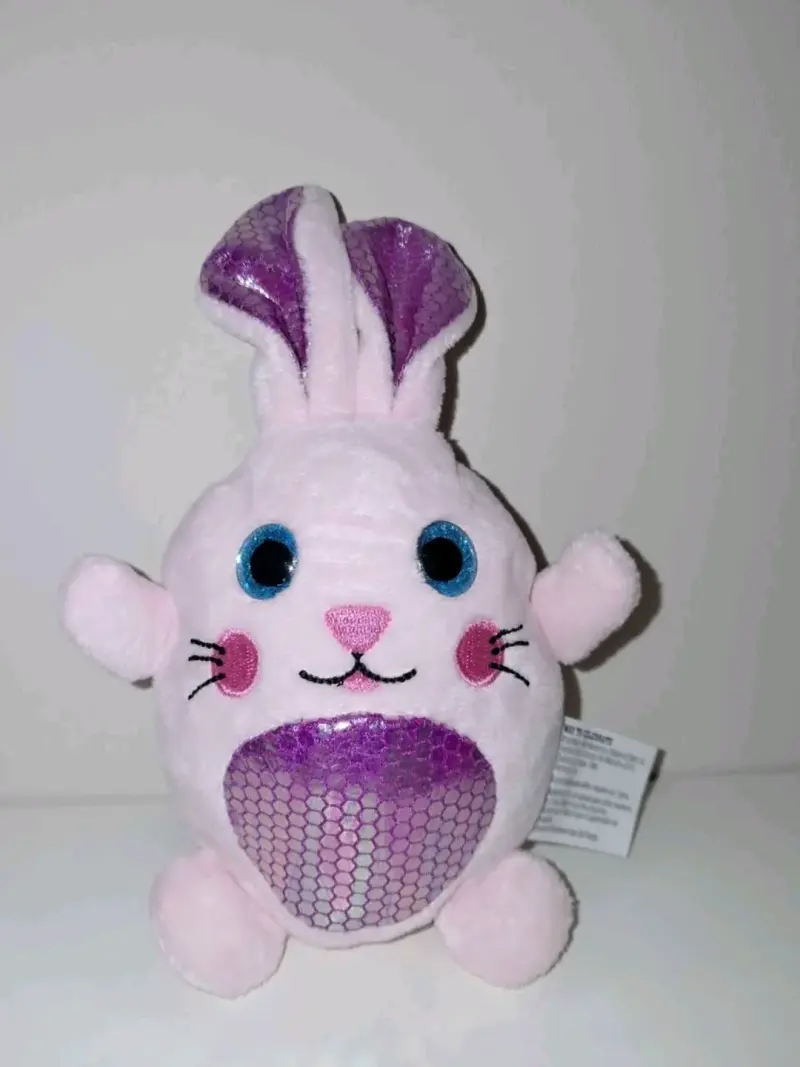 Peluche conejo rosa con estuche huevo - 1