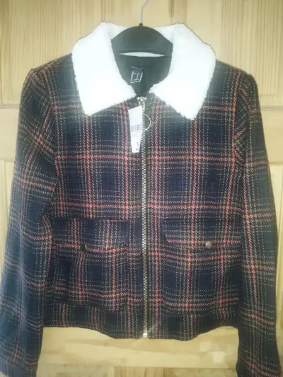 Chaqueta de cuadros con cuello de lana Forever 21 - miniatura 1