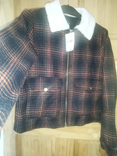 Chaqueta de cuadros con cuello de lana Forever 21 - miniatura 3