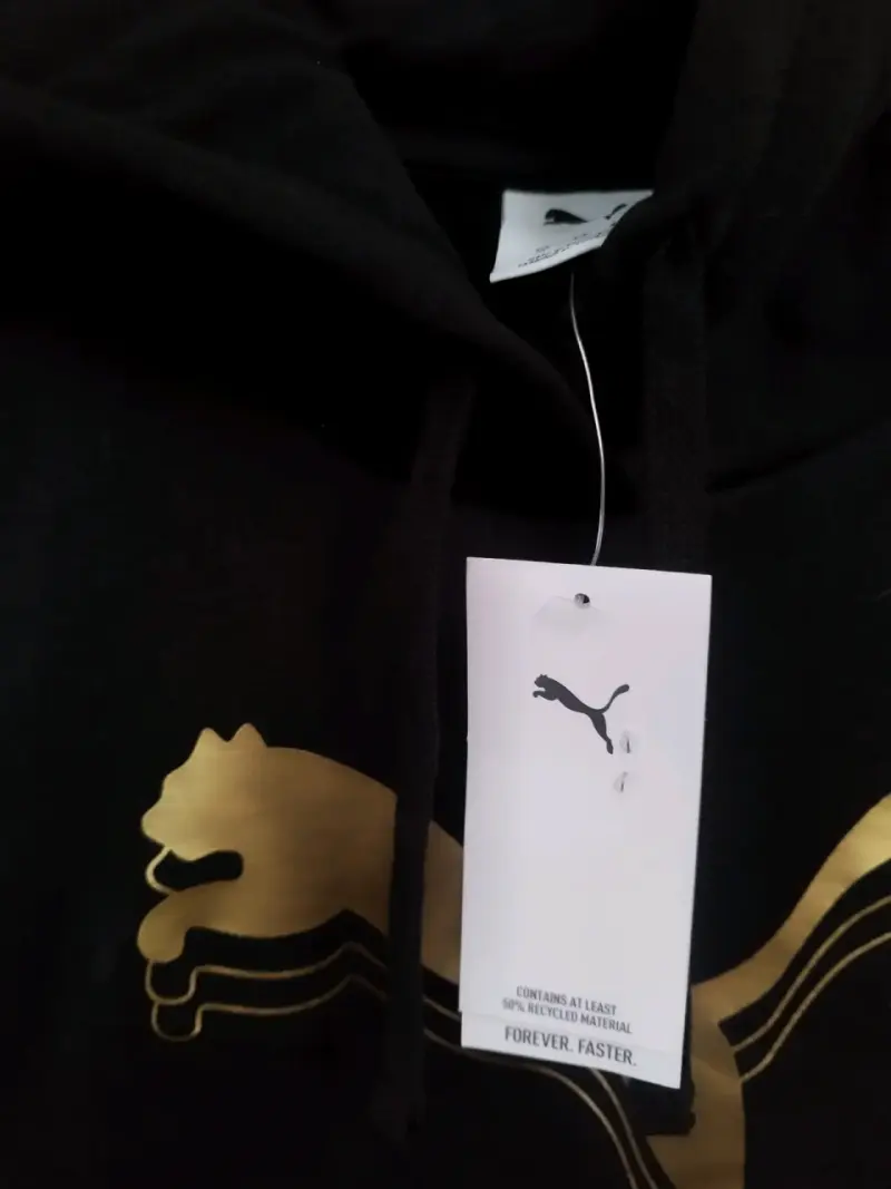 Polerón con capucha negro Puma logo dorado - 4