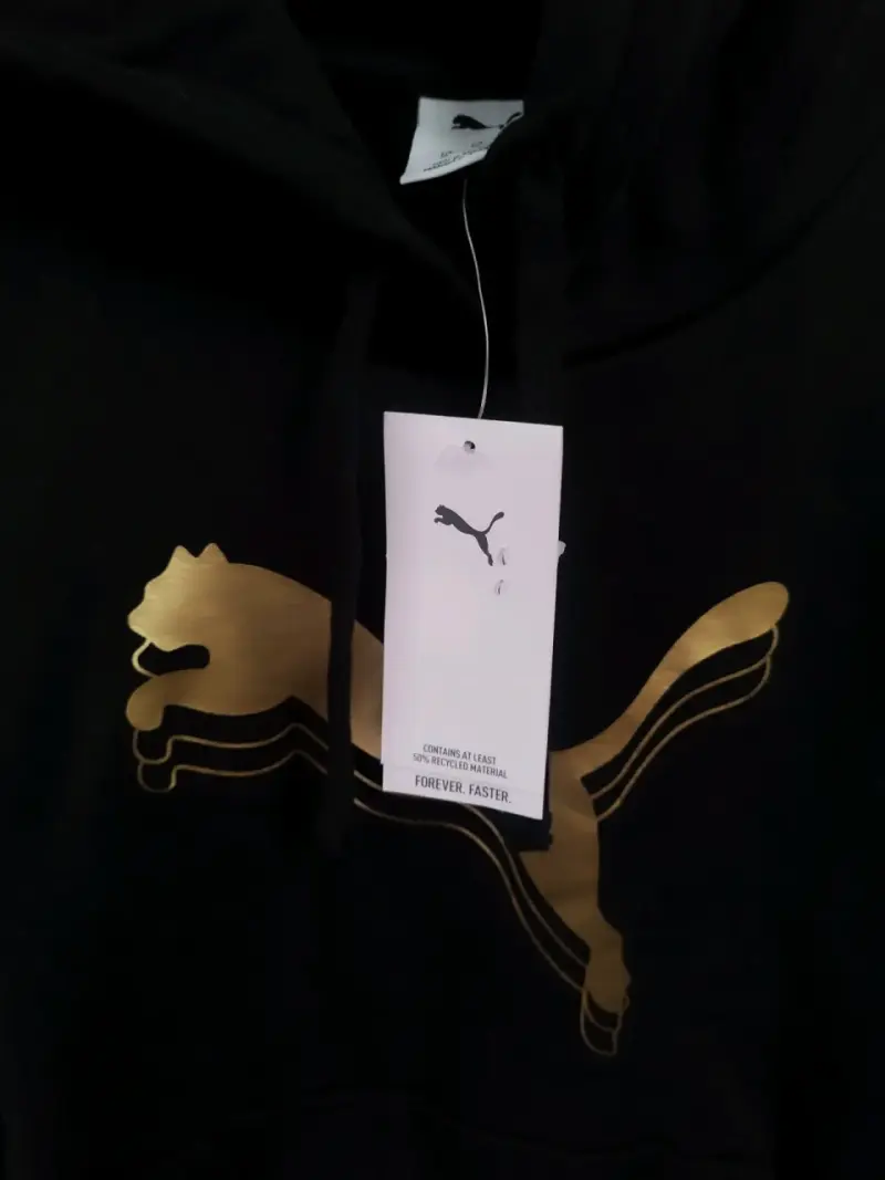 Polerón con capucha negro Puma logo dorado - 5