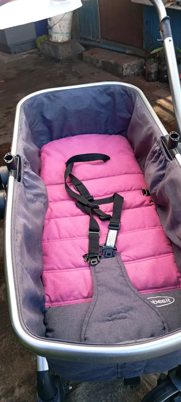 Coche de bebé 360 Deluxe gris y rosa - 3
